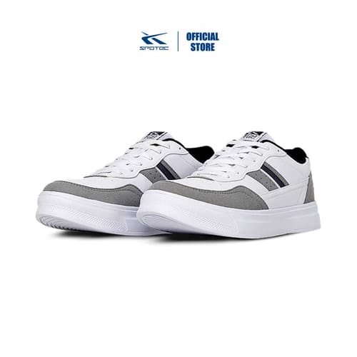 Spotec Sneakers Alonzo Sepatu Sneaker Pria Wanita Putih - Abu Muda - Gambar 5