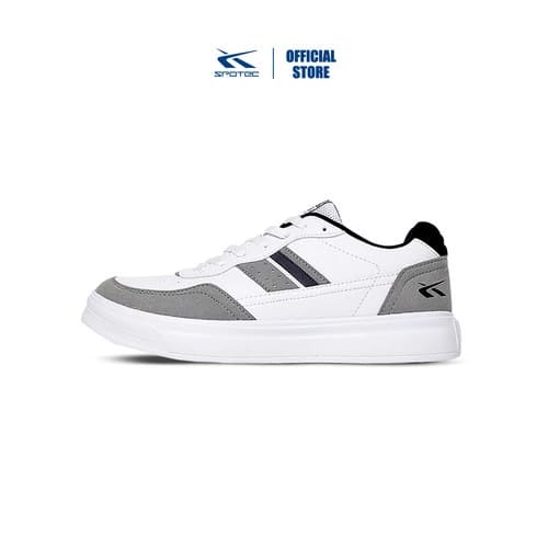 Spotec Sneakers Alonzo Sepatu Sneaker Pria Wanita Putih - Abu Muda